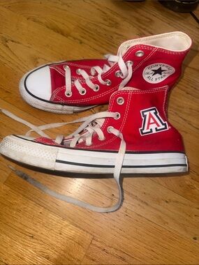 Converse Kids Red High-Top Sneakers with White Accents